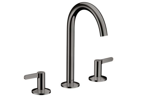 AXOR-HG-AXOR-One-3-Loch-Waschtischarmatur-170-mit-Push-Open-Ablaufgarnitur-Polished-Black-Chrome-48050330 gallery number 1